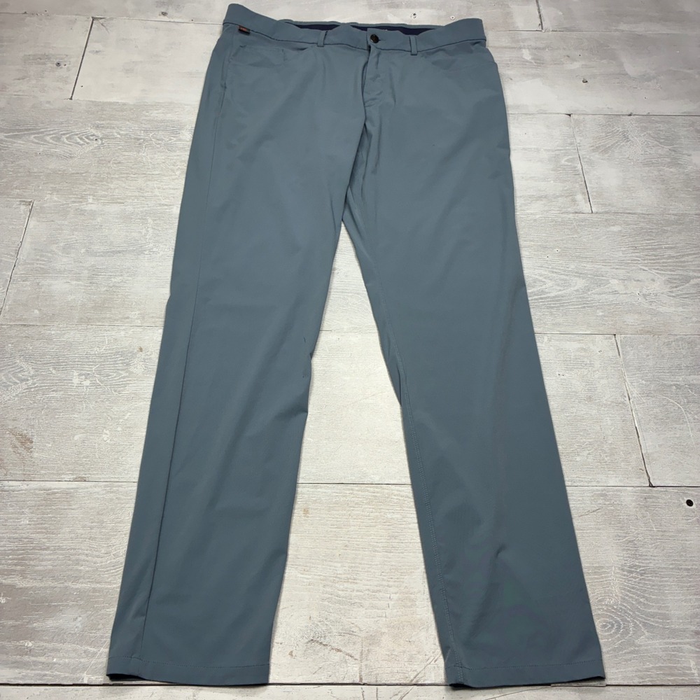 Kjus Iver 5-Pocket Pants Mens 38x32 Blue Grey Tailored Technical Golf Trousers